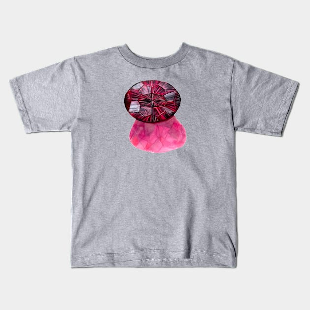 Garnet Gemstone, January Kids T-Shirt by SeanKalleyArt